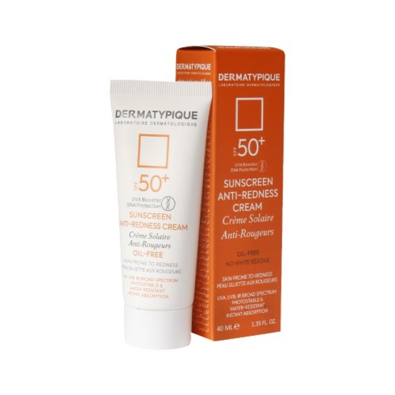 کرم ضد آفتاب +SPF50 ضد حساسیت و قرمزی فاقد چربی بی رنگ درماتیپیک 40 میل