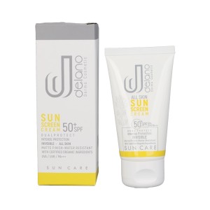 کرم ضد آفتاب SPF50 بی‌رنگ دلانو مناسب انواع پوست